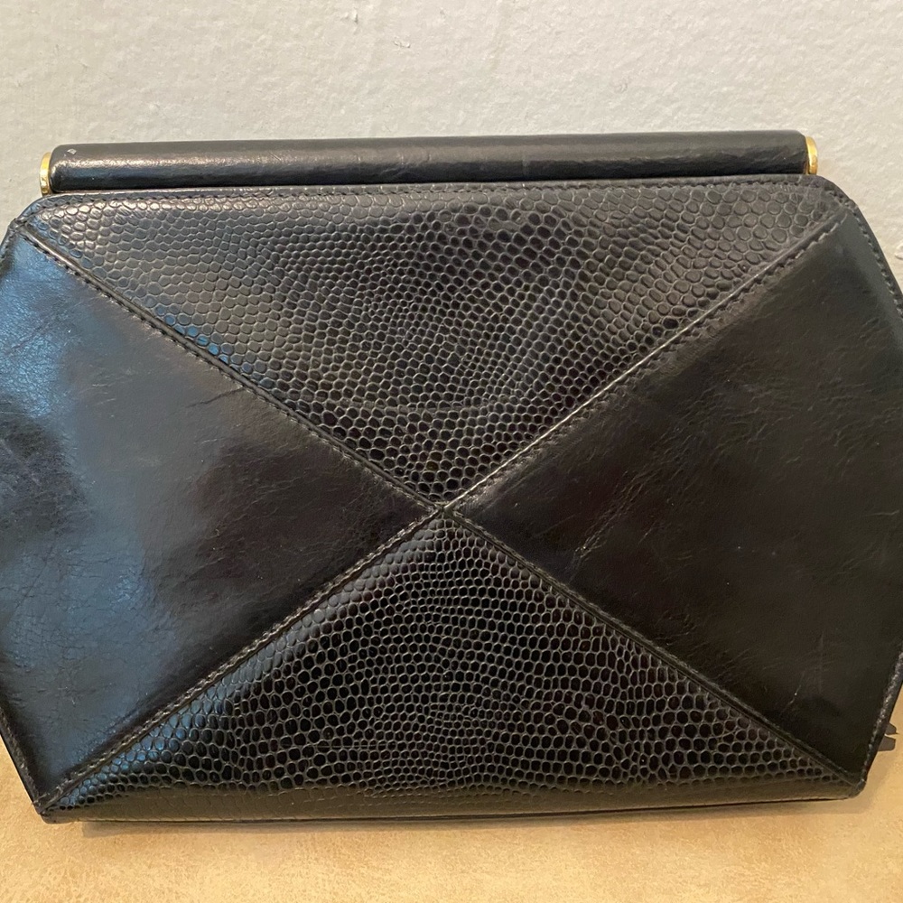COPY - Vintage Nordstrom Leather Black Clutch